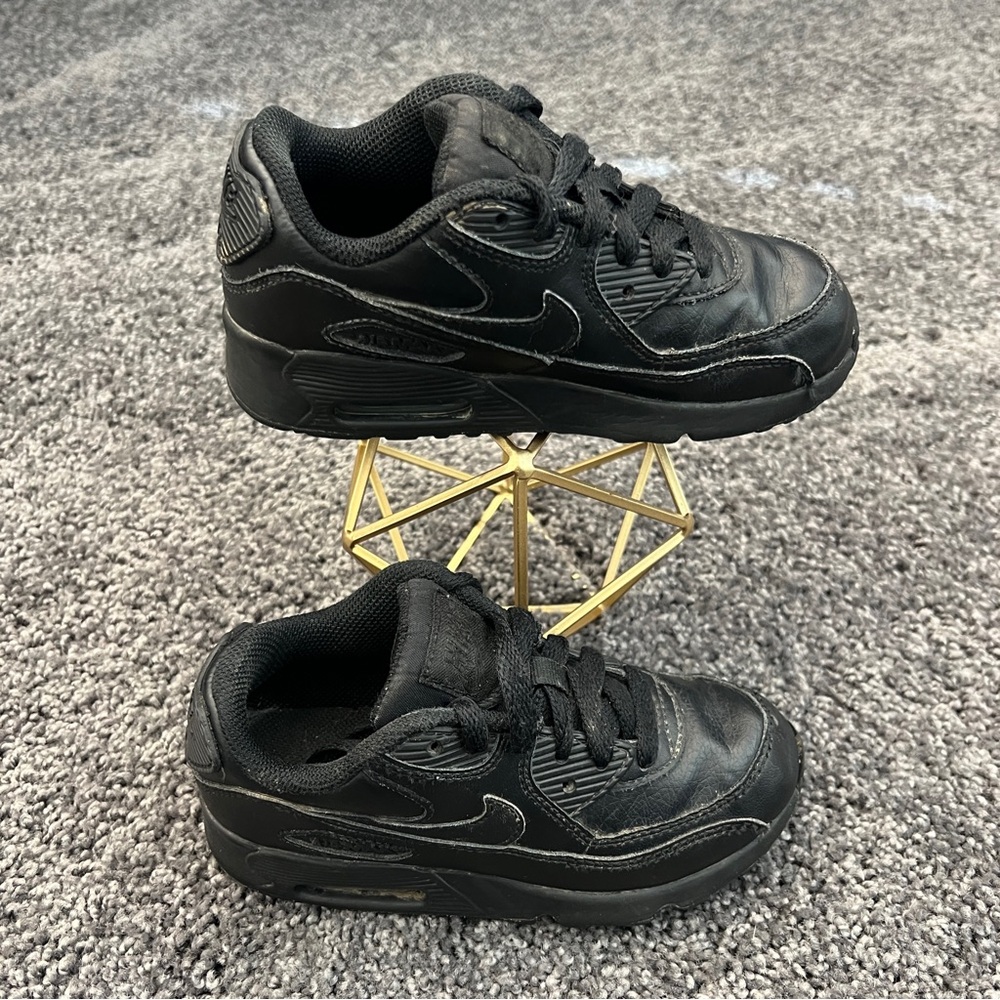 Nike Air Max 90 LTR Shoes Youth Size 12C Black (PS) Triple Black 833414-001